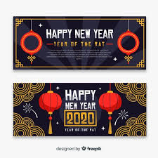 Download Chinese New Year Banners In Flat Design For Free In 2020 New Year Banner Chinese New Year 2020 Vector Free