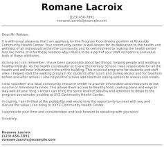 Program Coordinator Customer Service Representative Cover Letter Examples Samples Templates Resume Com