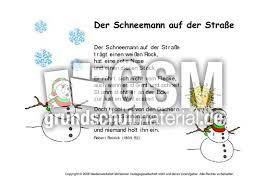 Lachen, drohen mit dem besen, sind die kleinen artig gewesen? Der Schneemann Auf Der Strasse Reinick Winter Gedichte Gedichte Im Schmuckrahmen Weihnachten Feste Und Feiertage Hus Klasse 2 Grundschulmaterial De