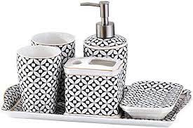 Bath & potty towels & washcloths bathtub safety mats bathrobes & wraps bathroom accessories potty training more + shop by. Tellgoy 6 Piece Ceramic Bathroom Accessory Set Luxury European Bathroom Accessories Set With Tray Bathroom Accessories Bathroom Accessory Set Soap Dispenser