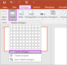 Im gegensatz zu den vordruckblättern ist der bereich. Hinzufugen Einer Tabelle Zu Einer Folie Office Support