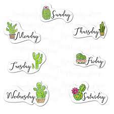 Download this free days of the week printable. Cactus Days Of The Week Stickers Day Stickers Digital Day Stickers Cactus Stickers Goodnotes Stickers I Use These S Perencanaan Seni Buku Kartu Catatan