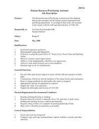 Passion for results and team player; Jd334 Human Resource Purchasing Assistant Job Description
