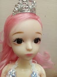 1/6 bjd Dolls Resin pink exotic RARE mermaid doll Eyes with Makeup and pink  hair