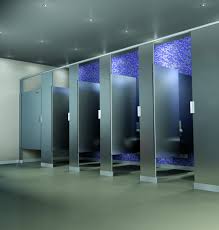 Scranton Products Hiny Hider Toilet Partition Shown In Stainless Steel With A Brushed Finish Restroom Design Commercial Bathroom Designs Restroom Remodel
