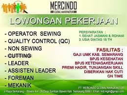 Sinar sosro email :pers_pusat@sosro.com pt. Lowongan Pekerjaan Pt Mercindo Global Manufaktur Atmago