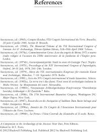 References A Companion To The Archaeology Of The Ancient Near East Wiley Online Library