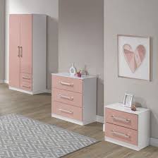 It can really change up the typical pink girls bedroom. Jasper 3pc Bedroom Furniture Set In White And Pink High Gloss Sale