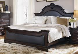 Cambridge Dark Cherry Queen Bed W Upholstered Panels Shell Carving With Images King Upholstered Bed Upholstered Panel Bed