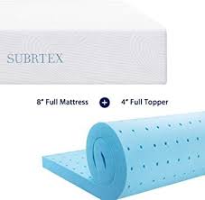 The lucid 4 inch gel memory foam mattress topper adds new life to and enhances the comfort of an existing mattress. Subrtex 8 Inch Gel Infused Memory Foam Mattress 4 Inch Cooling Memory Foam Matt Foam Mattress Topper Memory Foam Mattress Topper Cooling Memory Foam Mattress
