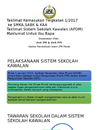 Mei 2013, bahagian audit dalam kpm telah membangunkan sebuah aplikasi atas talian icts yang bertujuan untuk mengumpul, menganalisis dan melaporkan maklumat kepada pihak pengurusan dalam. Untuk Ppd Taklimat Sekolah Kawalan Negeri Perak 2017