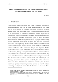 President of the court of appeal. Pdf Crossborder Jurisdiction And Assistance In Insolvency The Position In Malaysia And Singapore