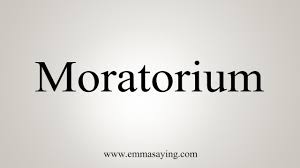 A stopping of an activity for an agreed amount of time: How To Say Moratorium Youtube