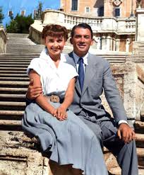 Audrey Hepburn and Gregory Peck in Roman Holiday in 1953