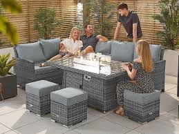 Easy diy fire pit idea in 5 simple steps! Nova Outdoor Living Cambridge Corner Dining Set With Fire Pit Table Left Hand Corner Sofa Set At Mattressman