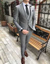 Terziademaltun Italyan Stil Slim Fit Ceket Yelek Pantolon Acik Gri Takim Elbise T2975 1 Classy Suits Stylish Mens Fashion Mens Fashion Suits