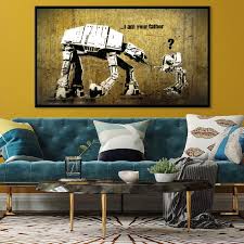 Hey, you can only buy 3 of these. Banksy Robot I Am Your Father Posters And Prints Canvas Painting Fine Scandinavian Wall Art Picture For Living Room Home Decor Painting Calligraphy Aliexpress