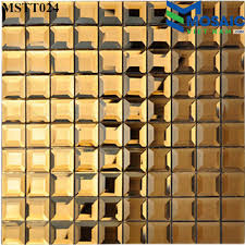 Gạch Mosaic Kim cương vát cạnh-thủy tinh tráng gương trà 30x30 MSTT 024