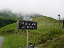 Col De La Core Highway Signs Pyrenees Cycling
