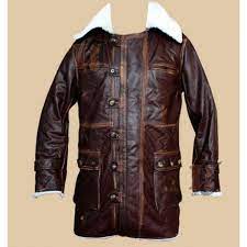 The Dark Knight Rises Bane Cowhide Brown Distressed Leather Coat Distressed Leather Jacket Leather Jacket Men Leather Coat