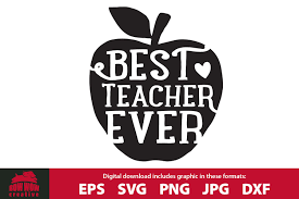 Download Best Teacher Ever With Apple School Svg Cut File Clipart 644425 Cut Files Design Bundles