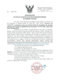 Visa On Arrival Voa Fee Exemption Scheme Extended Royal Thai Embassy New Delhi Republic Of India