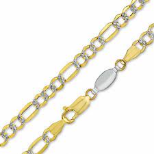 Reversible 100 Gauge Pave Figaro Chain Necklace In 14k Gold Bonded Sterling Silver 24 Piercing Pagoda