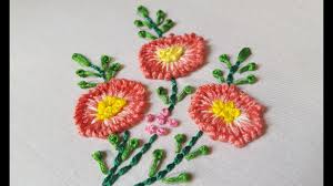 French knot stitch lends itsself to small flowers in clusters such as lavender or flowers seen from a distance. Long French Knot Flower Stitch For Beginners Hand Embroidery Silk Ribbon Embroidery Ribbon Embroidery Hand Embroidery Designs
