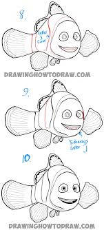 How To Draw Marlin From Finding Dory And Finding Nemo Easy Step By Step Drawing Tutorial How To Draw Step By Step Drawing Tutorials Cute Disney Drawings Disney Finding