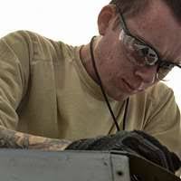 U.S. Air Force Staff Sgt. Kyle Bemis, a vehicle maintenance