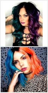 Pastel rainbow rose and lilac bright color melt colorful mermaid hair creatively colored rainbow braids cute colorful peekaboo the hidden unicorn bright rainbow for shoulder length hair perfectly painted electric rain fun. 35 Unique Half And Half Hair Color Ideas For Cute Women Color Cute Hair Ideas Unique Half And Hal Half And Half Hair Hair Color Blue Brunette Hair Color