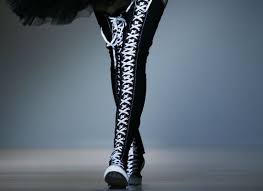 Black And Pink Knee High Converse Thigh High Converse Nice Shoes Converse Style Women Converse