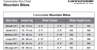 37 Surprising Cannondale 29er Size Chart