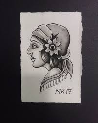 From realism to american traditional, color to black & grey or portrait tattoos, mondo can handle them all. Did A Black And Grey Version Of An American Traditional Gypsy Girl Head Tattoo Design Today Album On Imgur