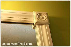 Our local home improvement store actually cut the length of the wood with. Frame Out Your Builder S Grade Mirror Without Mitering Mom 4 Real