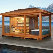 Google Image Result For Http Www Redrockranch Info Wp Content Uploads 2018 11 All In One Gartensauna Mit Whirlpool Und Dusc Outdoor Sauna House Design Gazebo