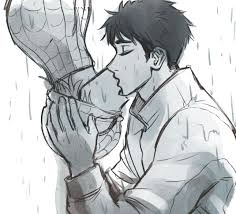 Spiderman upside down kiss drawing. Searching For Spiderman Au