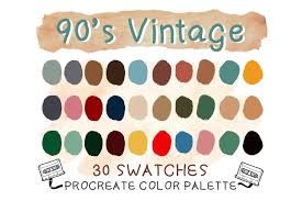 90 S Vintage Procreate Color Palettes Instant Download Etsy In 2021 Vintage Colour Palette Retro Color Palette Color Palette Bright