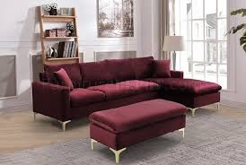 It features three power reclining pieces, an armless chair, and a corner wedge. Lcl 021 Sectional Sofa In Burgundy Velvet