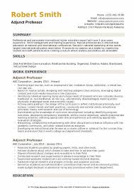 Adjunct Professor Resume Samples Qwikresume