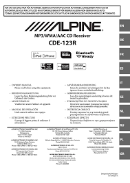 En esta página puedes descargar este manual del propietario y leerlo online. Alpine Cde 123 Owner S Manual Manualzz