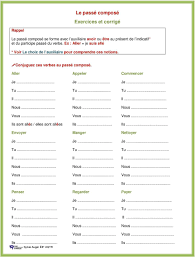 Vous trouverez ici un fichier contenant des exercices de conjugaison pour vos élèves de cm1. Passe Compose Exercices Et Corriges