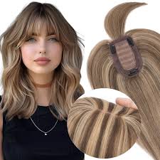 Elailite Hair Topper Donna Balayage in Lace 30cm 38g Toupee Toupet Silk  Base 7cm*13cm con Frangia Capelli Veri Clip 4# Marrone Cioccolato/#27  Biondo Scuro : Amazon.it: Bellezza
