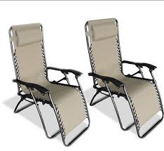 Set Of Two Zero Gravity Chairs 2 Pack Caravan Recliner Outdoor Patio Beige Pool Typconnections Outdoor Chairs Indoor Outdoor Chair Outdoor Recliner