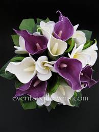 Real Touch Frangipani Plumeria Calla Lilly Wedding Flowers Posy Bouquet Flower Bouquet Wedding Tropical Wedding Flowers Purple Calla Lilies