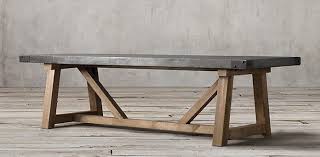 Salvaged Wood Concrete Beam Rectangular Table Mesa De Concreto Mesas De Arrime Muebles De Cemento
