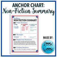 Non Fiction Summary Anchor Chart By Look In A Book Tpt