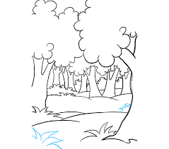 How To Draw A Cartoon Forest In A Few Easy Steps Easy Drawing Guides