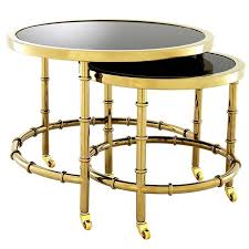 When alain van havre was creating the successors for the teak bau side table, he was simply playing around with different shapes. Round Set Side Table Gold Finish With Black Glass Top For Sale At 1stdibs
