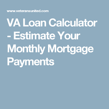 Va Loan Calculator Estimate Your Monthly Mortgage Payments Va Loan Calculator Mortgage Payment Va Loan